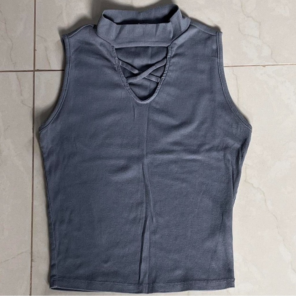 No Boundaries Gray Tank Top